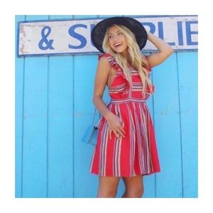 dRA Red Striped Malibu Dress